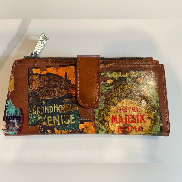 Patricia Nash Nazari Travel Sticker Print Leather Wallet collection